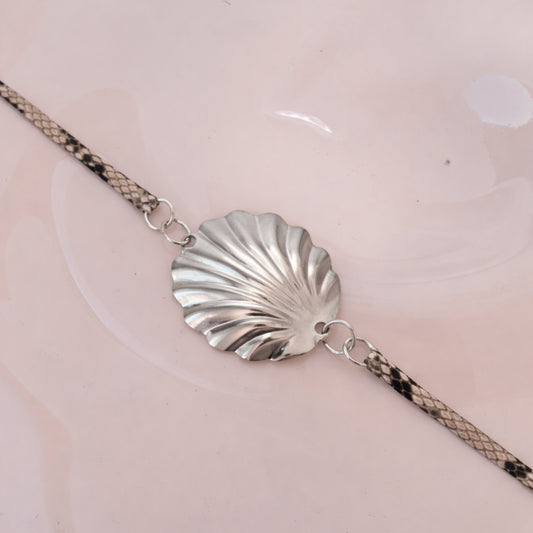 Venus leather belt silver